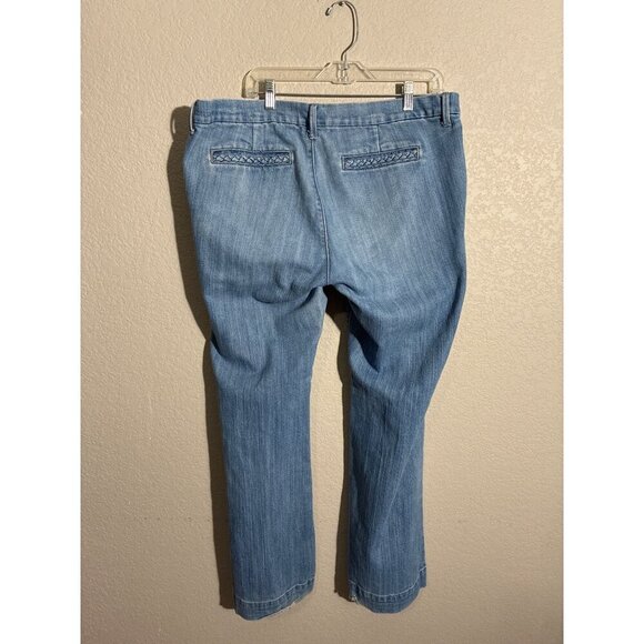Old Navy Jeans Womens Size 16 Regular The Diva Wide-Leg Light Wash Denim Braided - Picture 7 of 13